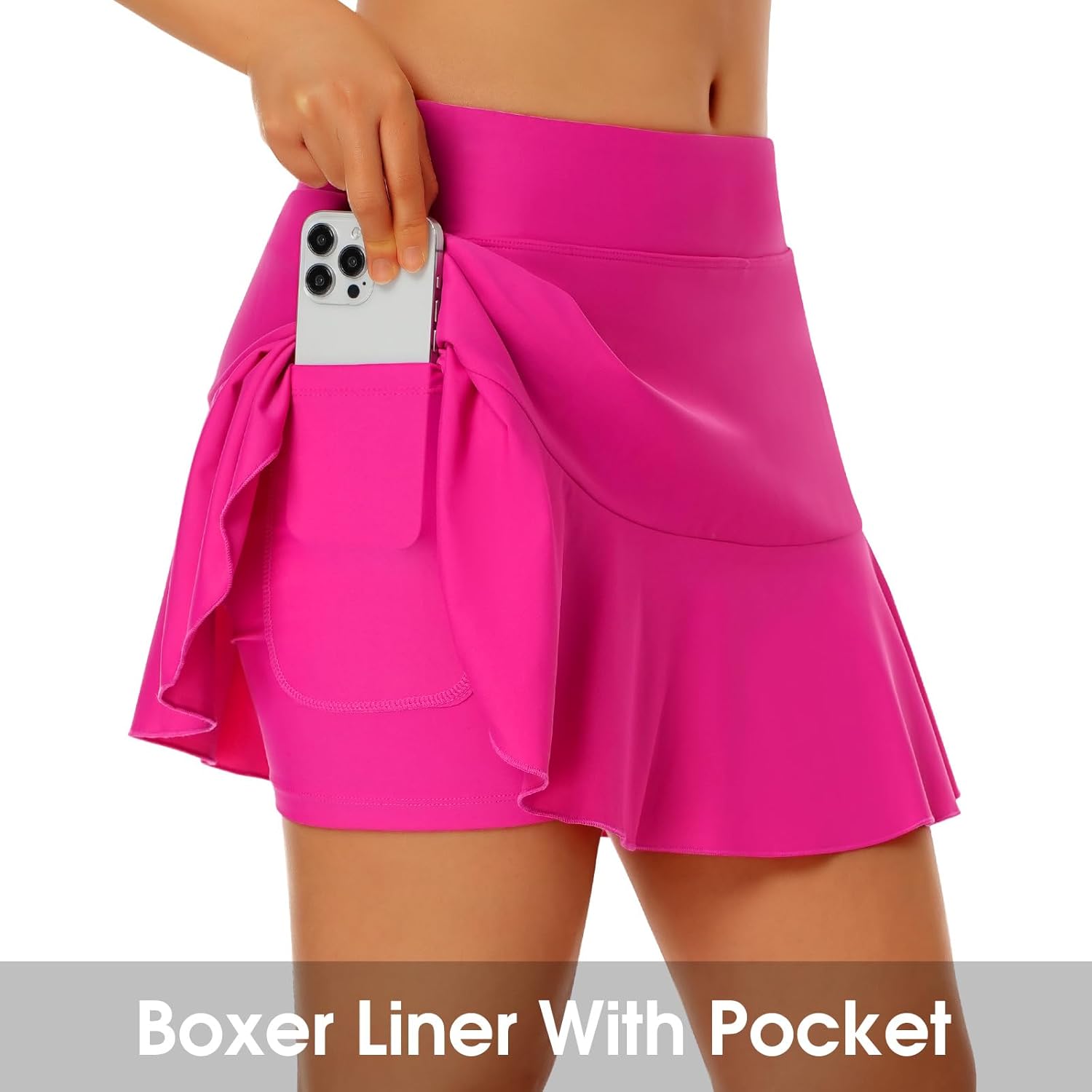 Turnhier Womens Swim Skirt High Waisted Ruffle Tummy Control Tankini Swimsuit Bathing Suit Bottoms with Pockets - Image 4