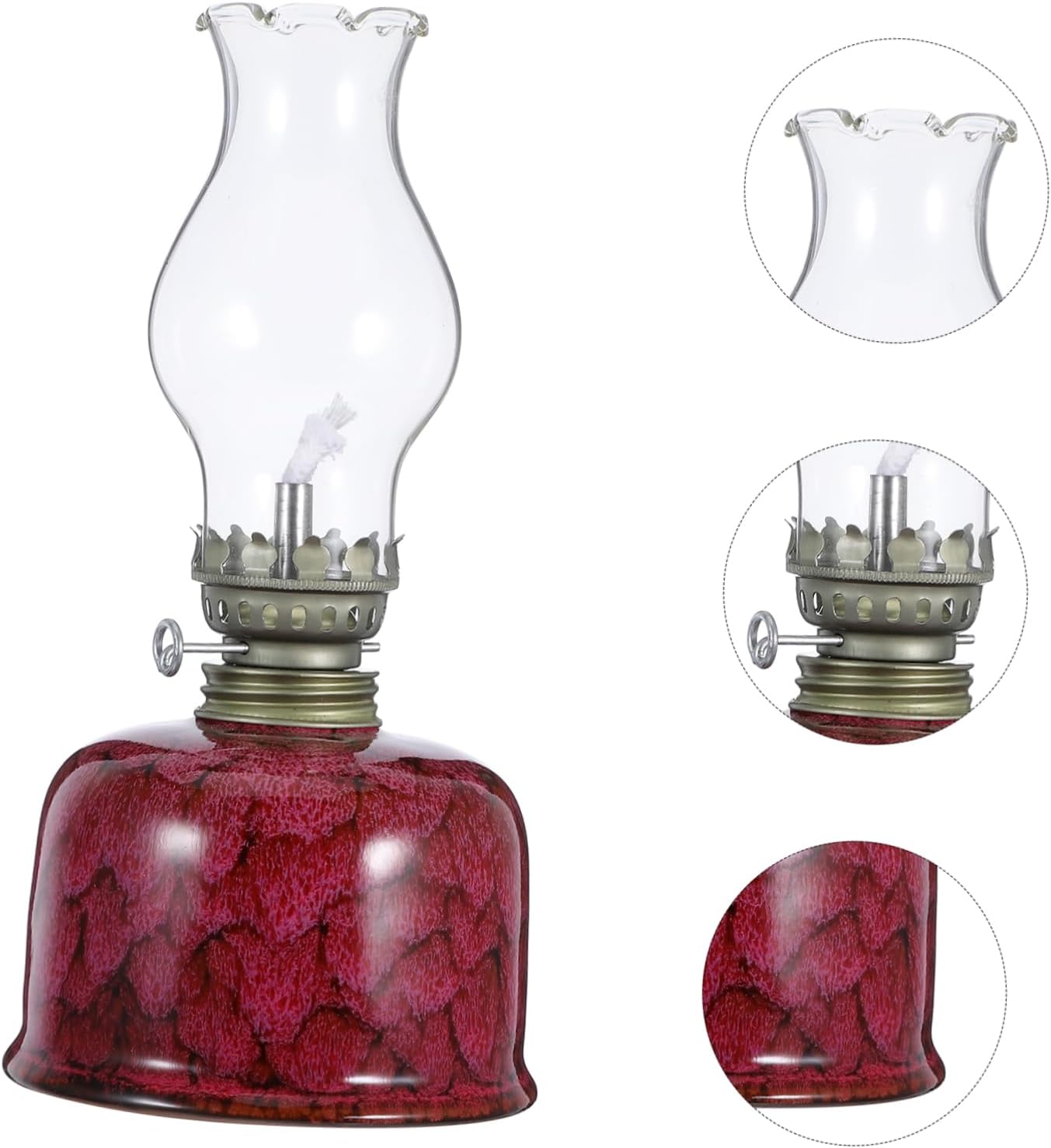 Vintage Ceramic Kerosene Lamp with Glass Globe and Chimney Holder Unique Indoor Lighting for Home Decor Enhances Ambiance in Living Rooms and Tea Rooms