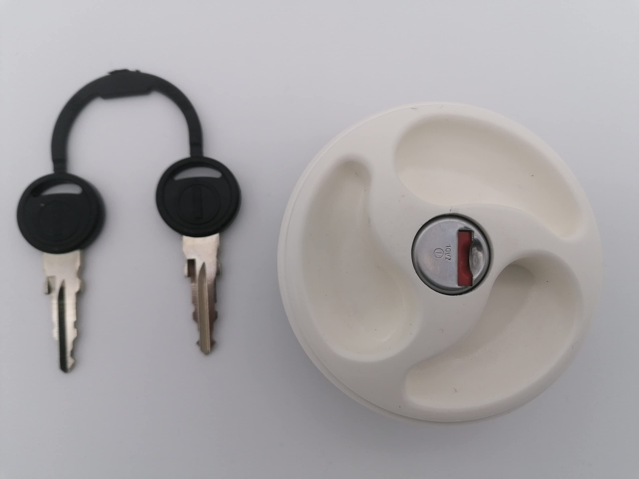 CR-MOESANCO® Tapa Blanca de Depósito de Agua para Caravana, con 3 Asideros Hundidos,Entrada de Agua con LLaves, Cierre de Polipropileno, Camping, Remolque, Autocaravana, a Prueba de Fugas.