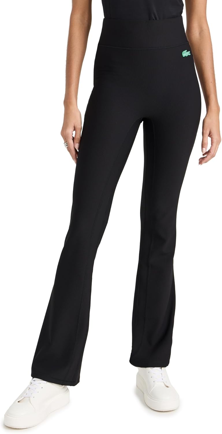 Lacoste Womens Ribbed Flare Pants