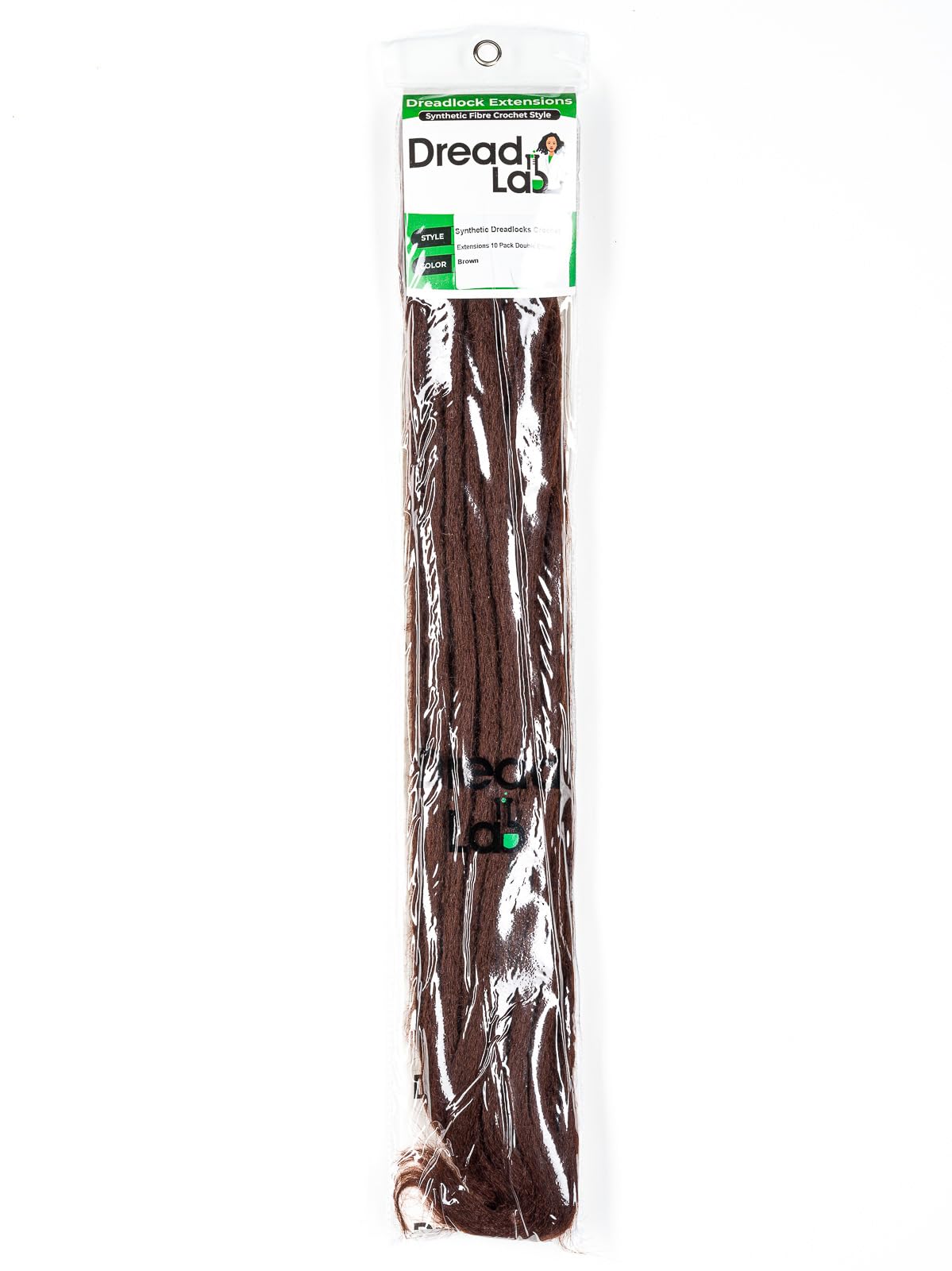 DreadLab - Double Ended Synthetic Dreadlocks (Pack of 10) Crochet Extensions (Brown Crochet), 60cm - Image 2