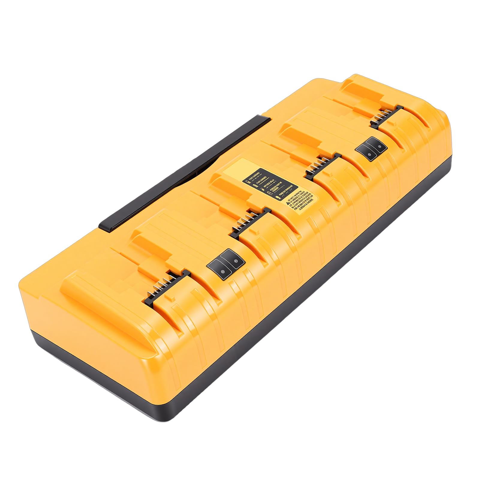 ZJchao Estación de Carga de Batería Carga Rápida 3A 4 Puertos Base de de Batería Múltiple Compatible con Baterías DCB104 DCB127 DCB182 DCB184 DCB200 Amarillo Material de PC ABS (Enchufe de la UE)