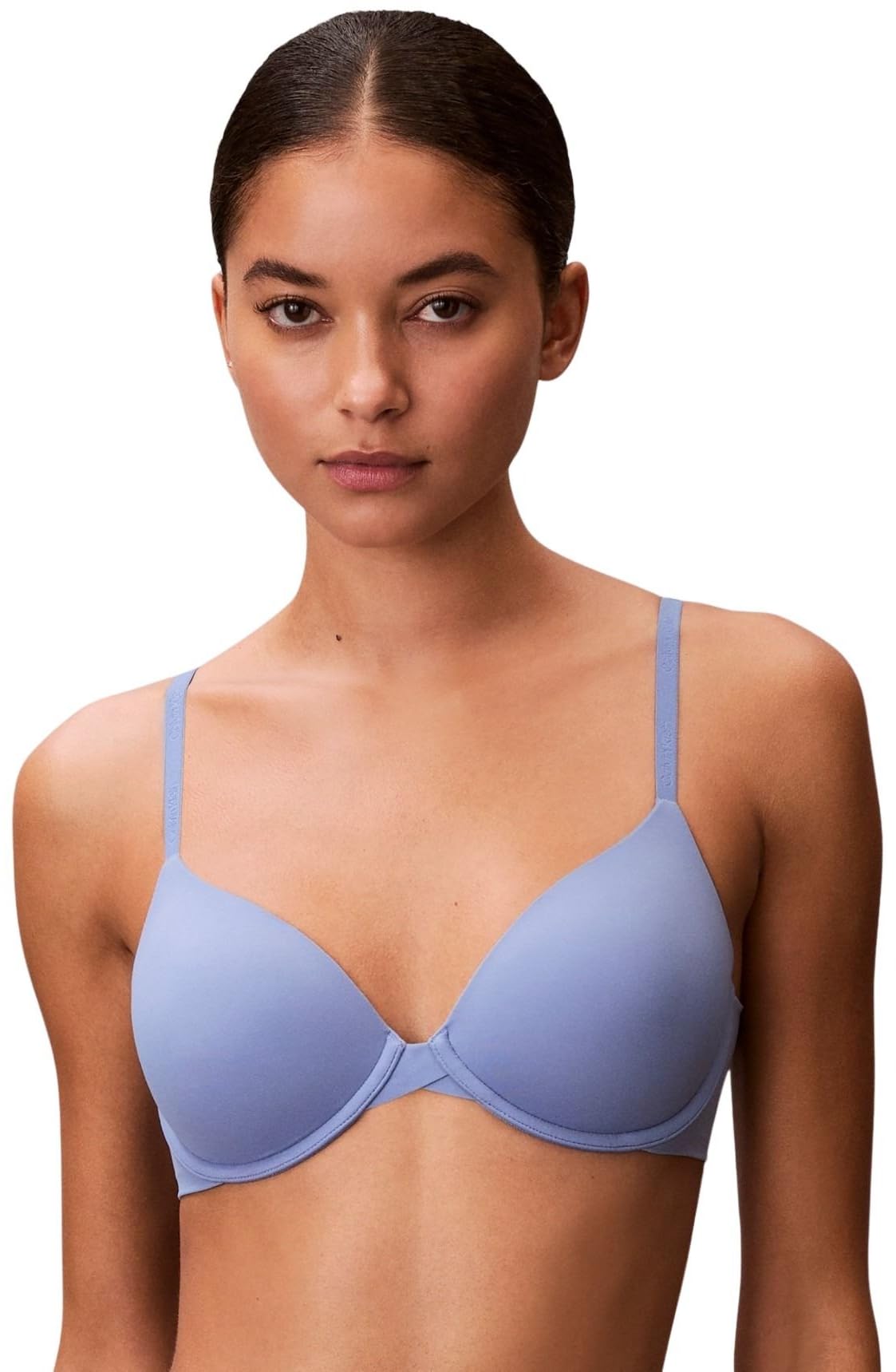 Calvin Klein Women's Lightly Lined Adjustable Plunge Bra, Blue (Blue Tulip), 32E