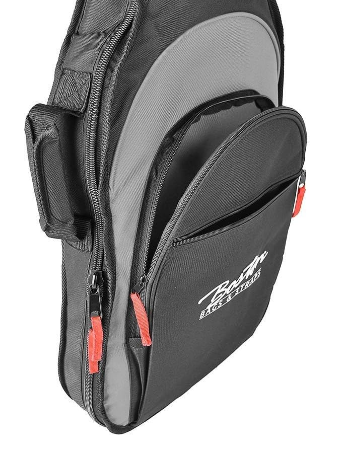 Generisch E-Gitarre Tasche Gigbag 25mm Polsterung schwarz grau – Premium Gitarrentasche für E-Gitarren, wasserabweisend & stoßfest – mit Schultergurten, Tragegriff & Zubehörfach – Modell E-25-BG