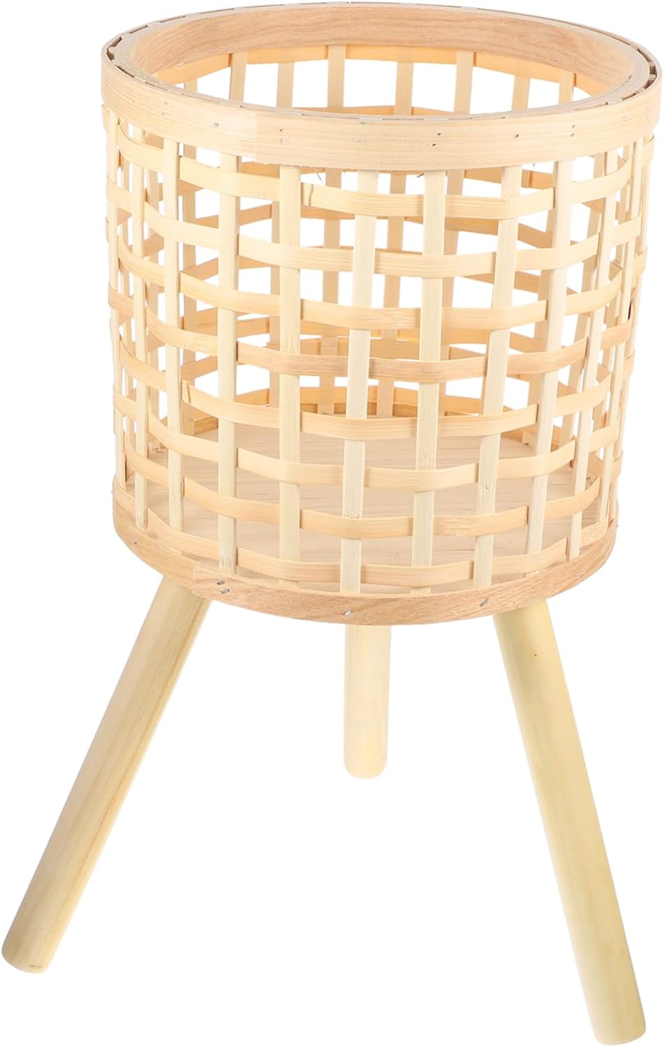 Yardwe Bamboo Flower Basket Indoor Planter Household Decor