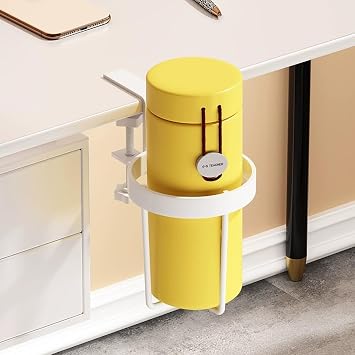 Cup Holder,Table Side Water Cup Storage Rack Iron Ins Style Hanging Cup Holder Office Dormitory Desk Fixed Cup Storage RackWhite