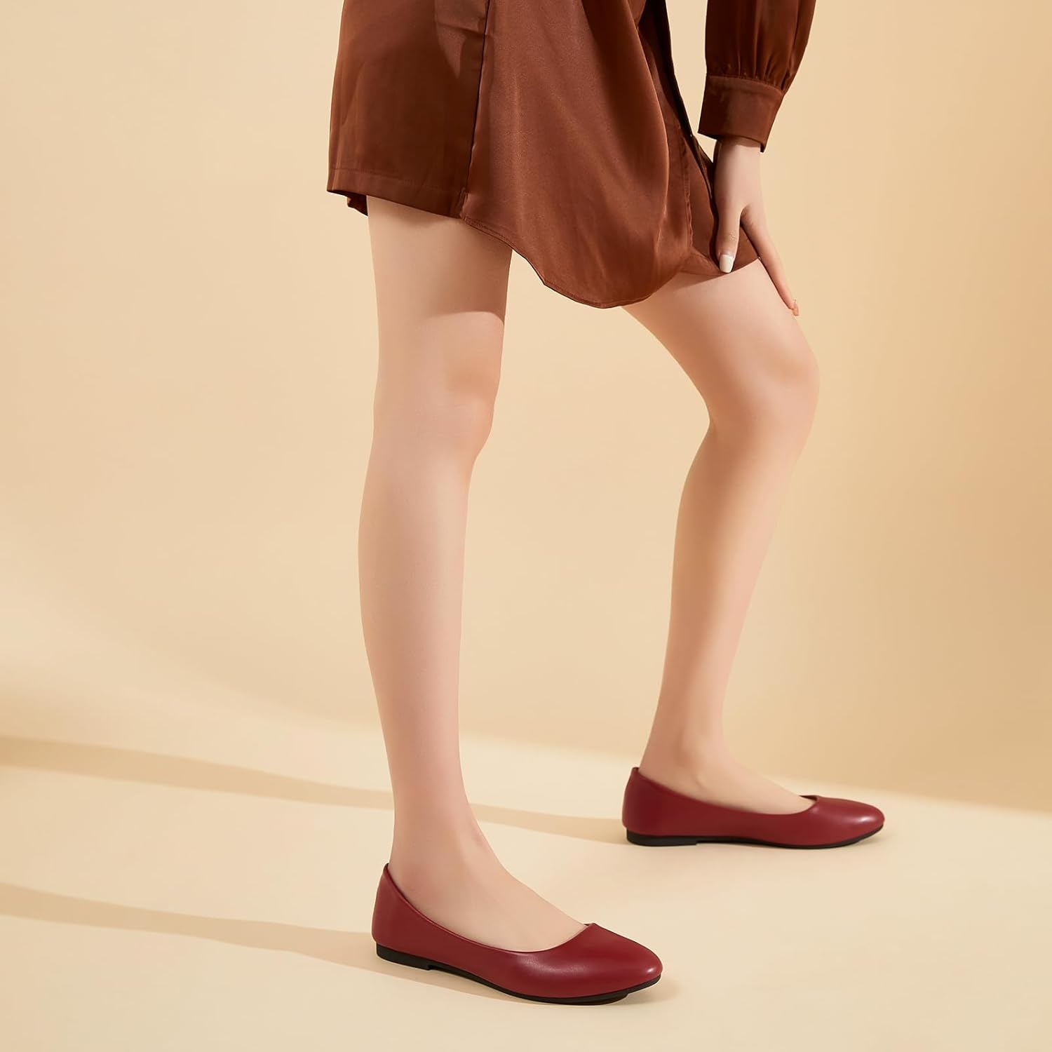 Hash Bubbie Women's Flats Shoes Ballet Flats Dress Shoes Comfortable PU Leather Slip on Shoes for Women - Image 9