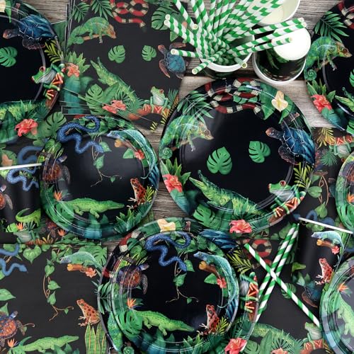 Décorations de fête reptile pack complet 20 personnes avec assiettes - 5