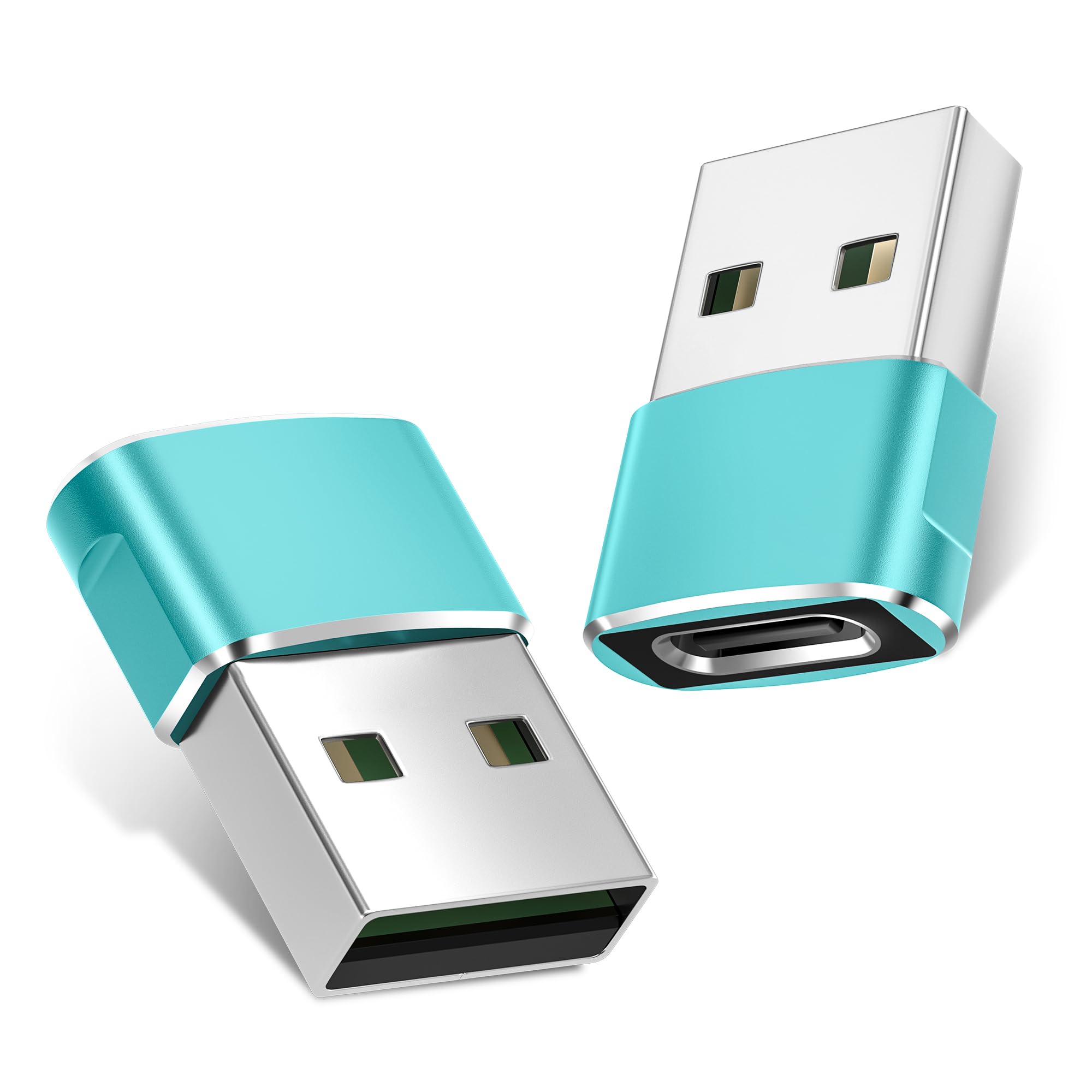 Basesailor USB C Buchse auf USB Stecker Adapter 2Stück,Typ C auf A Ladekabel Adapter für iPhone 17 16 15 14 13 Mini Pro Max,Airpods iPad 10 8 Air 4,Samsung Galaxy M53 M33 S22 Ultra A53 A54,Tab S9 S8