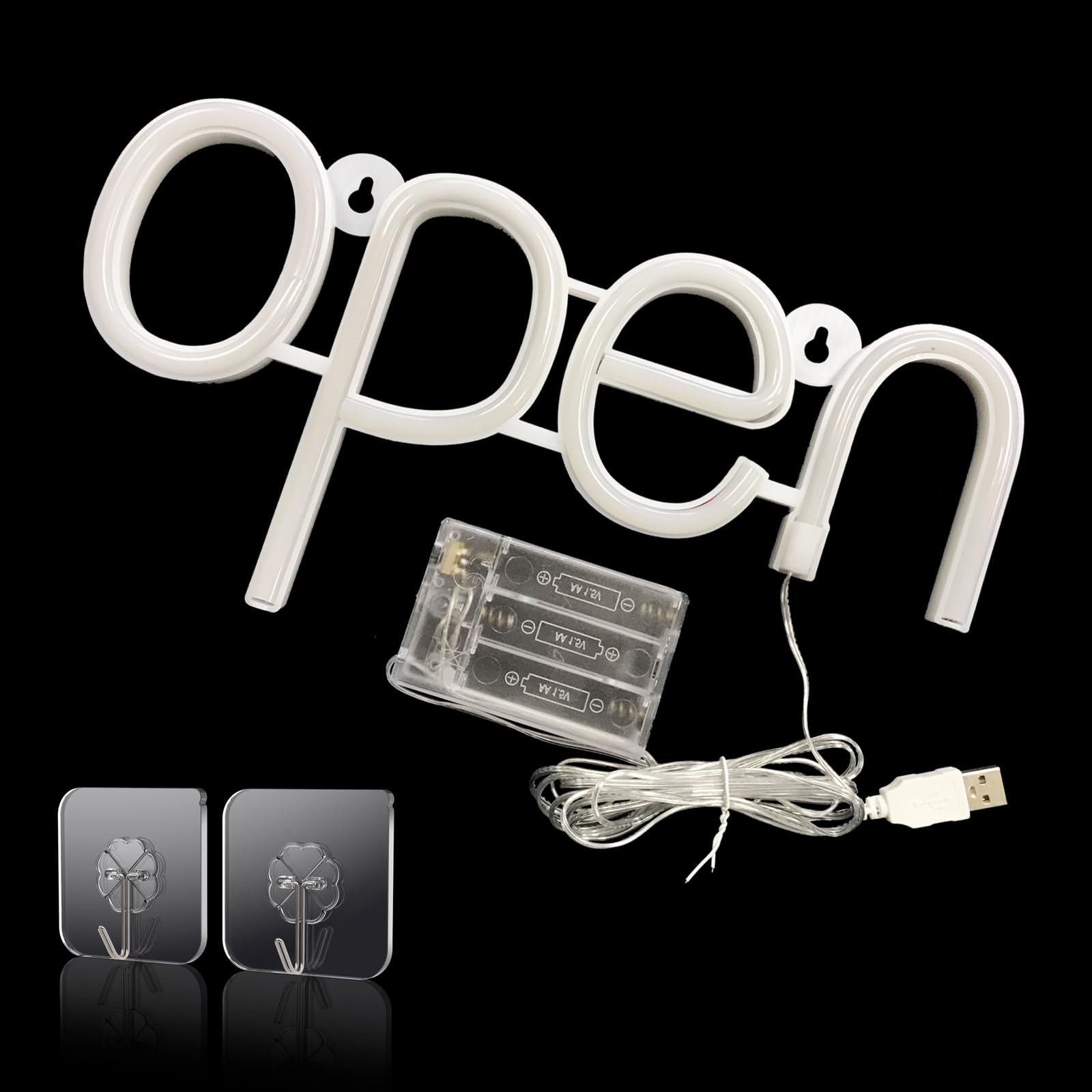 Open LED Neon Signs Light Business Hours Sign,Powered by USB or AAA Batteries Shop Window Store Signs for Cafe Bars Hotel Bookstore Restaurant Bakery Wall Decor