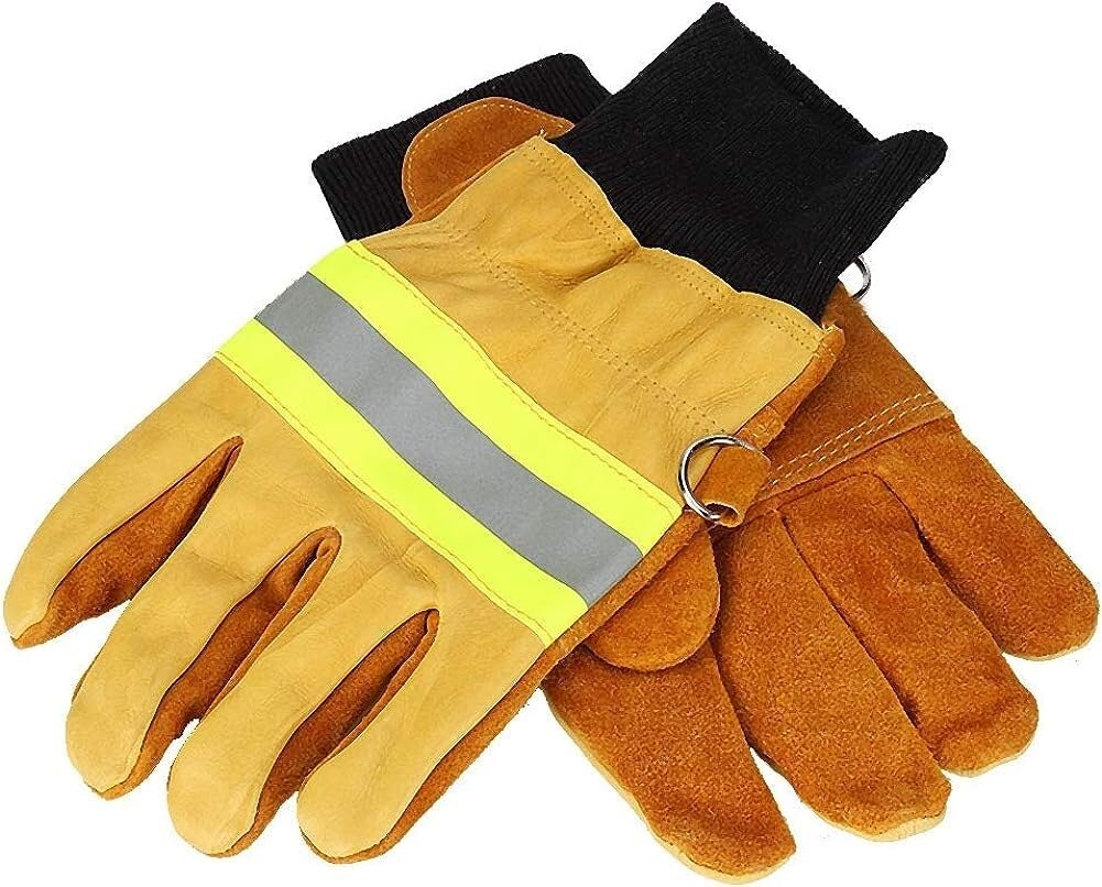 Guantes, par de Guantes de Cuero de Vaca - Guantes de Seguridad Largos Resistentes al Calor ignífugos, Calor Radiante, Guantes de protección de Trabajo de Alta Resistencia