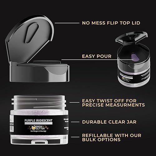 Miniatura 211 de Brew Glitter - Purpurina comestible para bebidas, cócteles, cerveza, adornar bebidas Certificado Kosher y Halal 100% comestible y de grado Azul