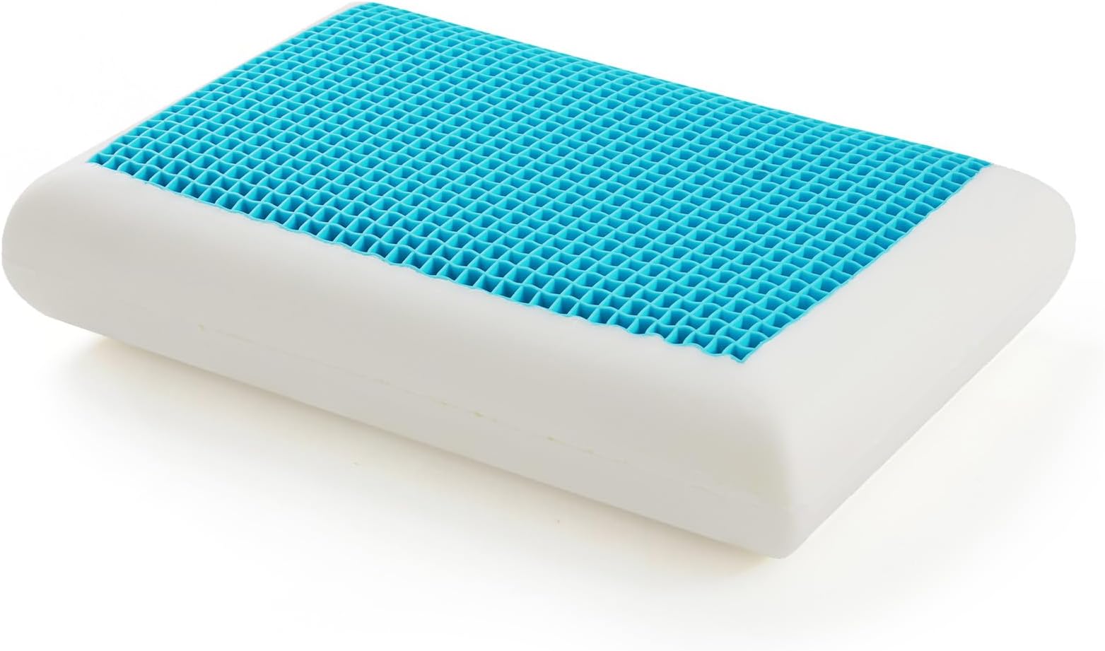 OvanMolnet Memory Foam Pillow with Embedded Ventilated Single TPE Layer, No Pressure Support & Breathable Pillow for Any-Style Sleepers, Ergonomic Memory Pillow Medium Supported Square Grid