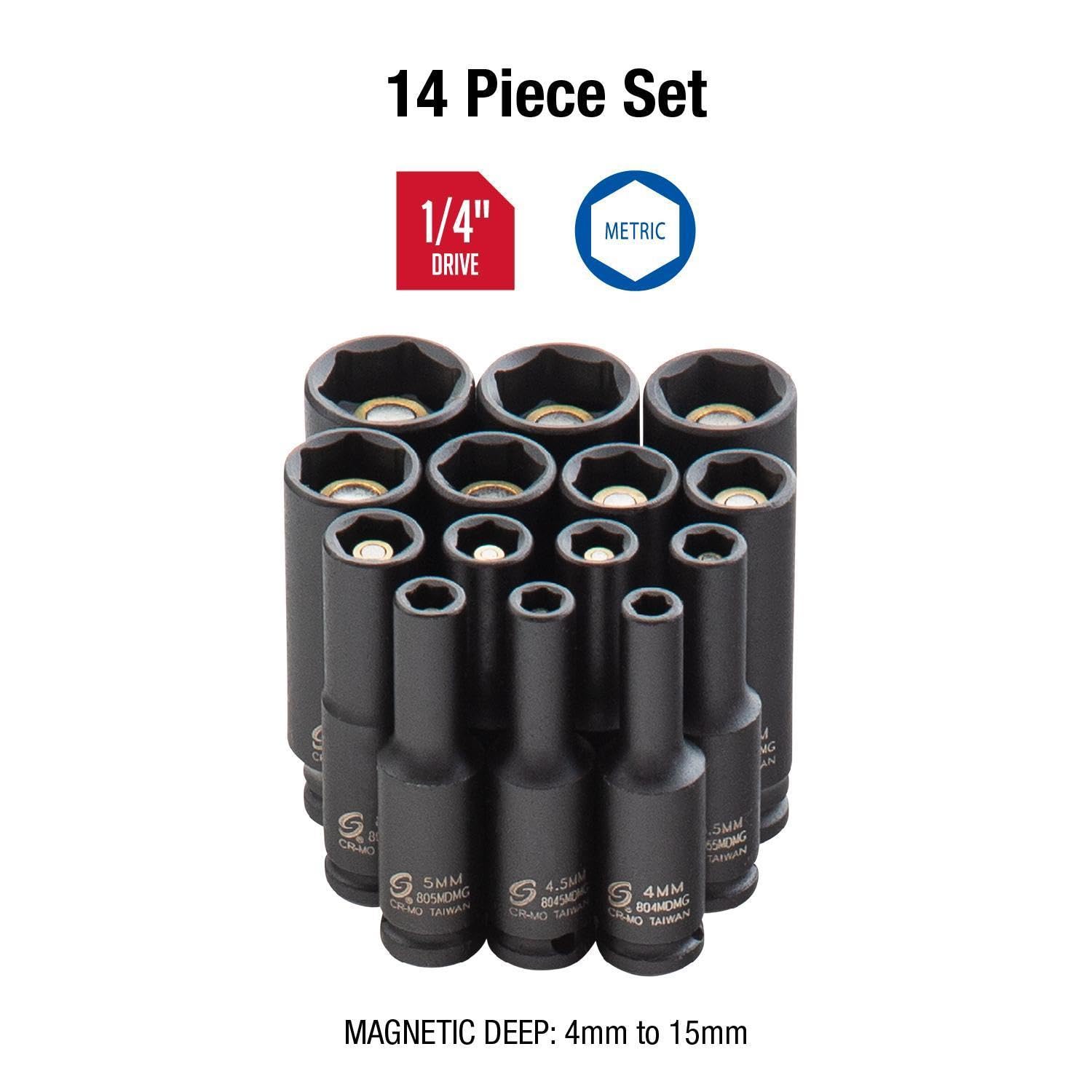 Sunex 1831 14 – Set 1/10,2 cm Drive Deep Metric magnetico con attacco da/"