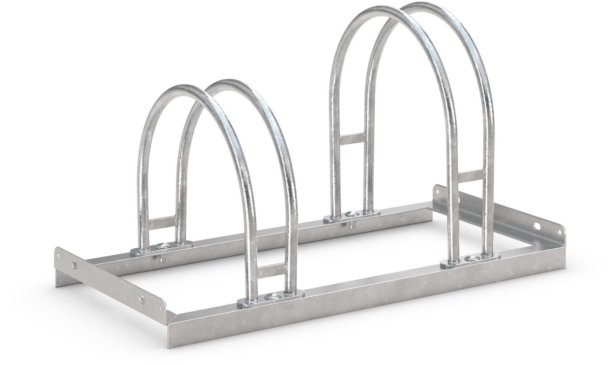 Bogenparker 5052 | Fahrradständer für 2 Fahrräder | einseitig | Freiaufstellung | Abwechselnde Hoch-/Tiefeinstellung | erweiterbar | Fahrradparker Bodenparker Mehrfachständer Bügelparker | Dreifke®