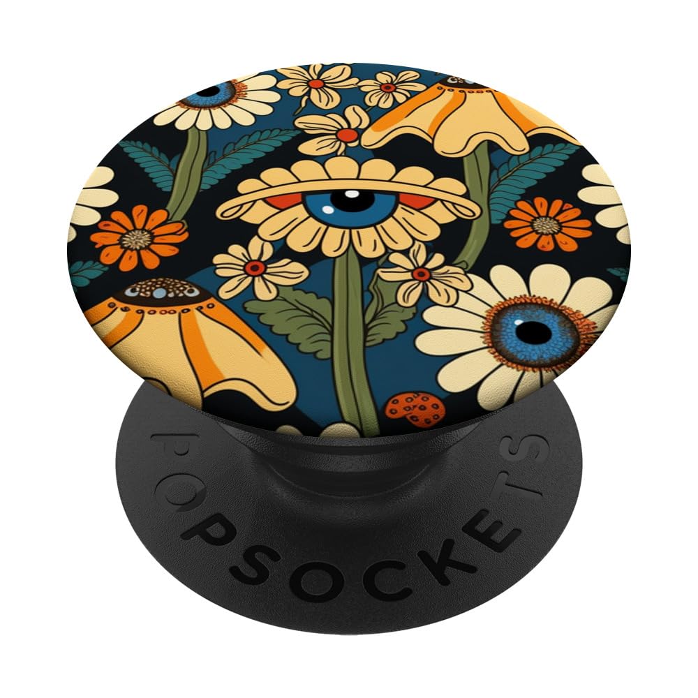 Cottagecore Mushroom Flower Hippie 60s 70s Aesthetic Style PopSockets Adhesive PopGrip