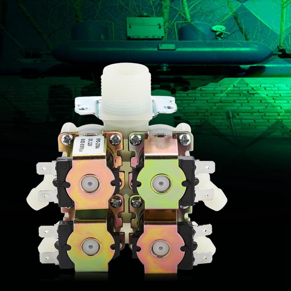 Elettrovalvola a Solenoide DC 12V G3/4" per Ingresso Acqua a NC/Normalmente Chiuso 1 Ingresso 4 Uscita Valvola