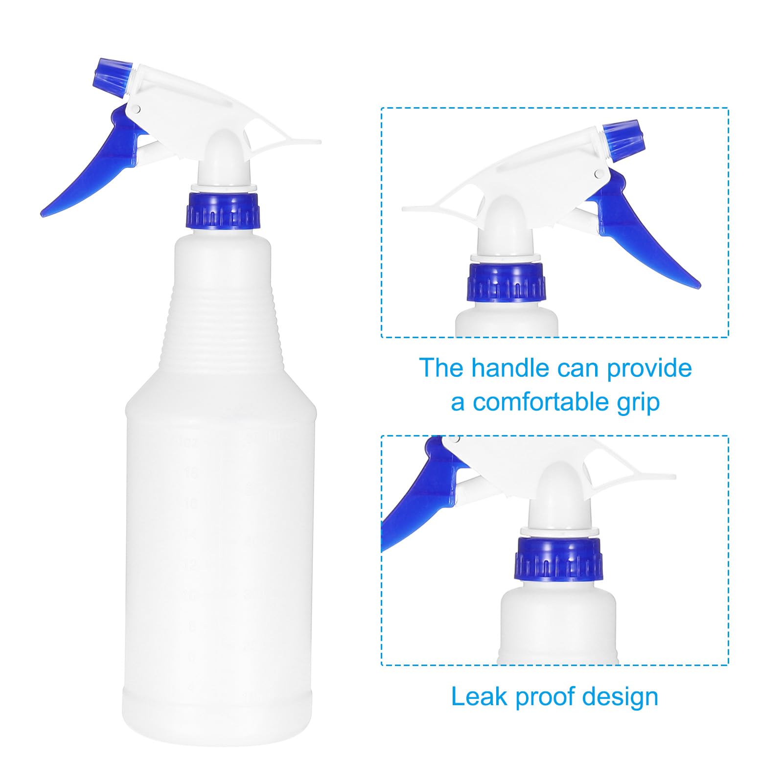 PATIKIL 4 Pezzi Bottiglie Di Plastica Con Spruzzatore 750ml/24oz Vuoto Blu