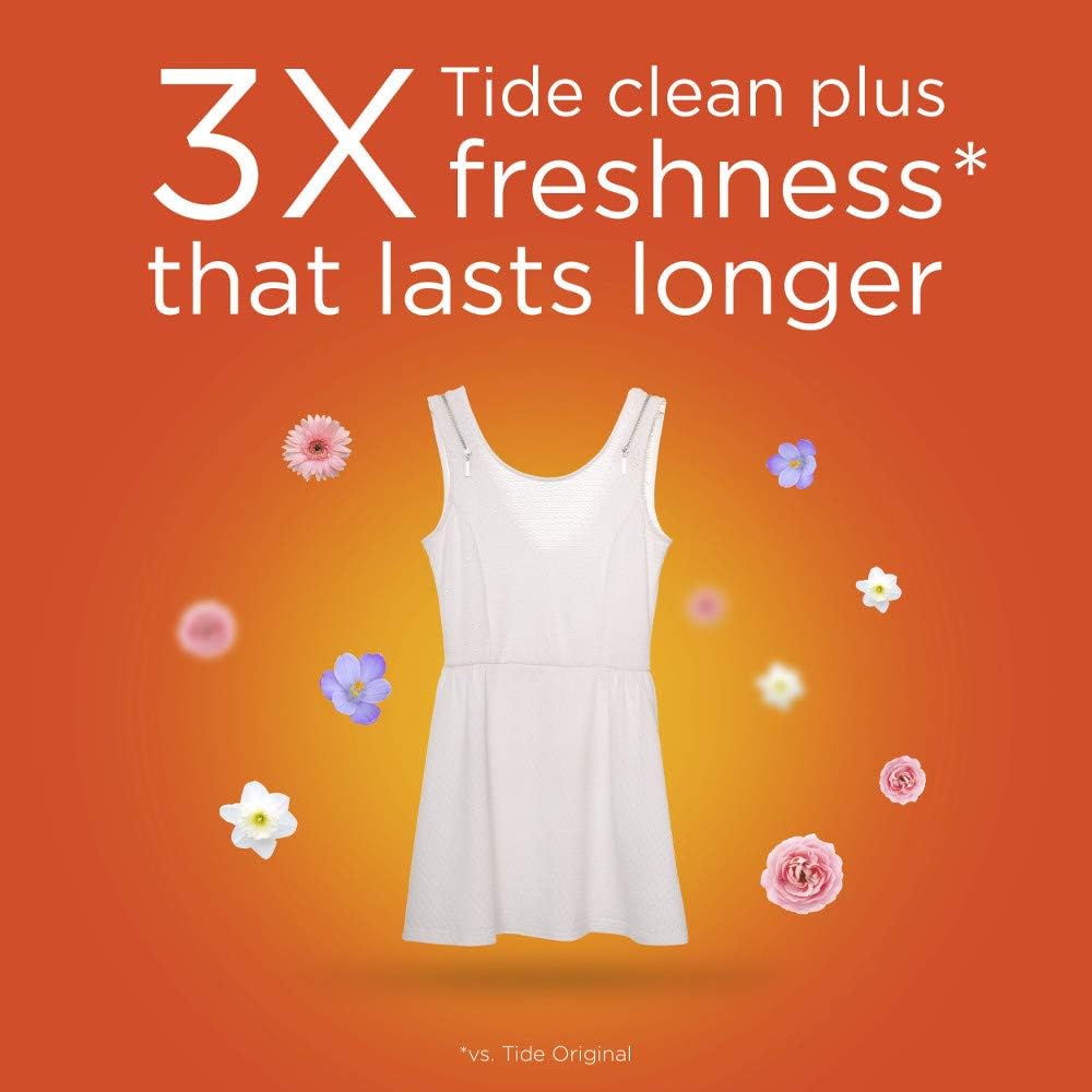 Tide Plus Febreze Freshness and Scent Liquid Laundry Detergent 89 Loads 4.613 Pound, Spring & Renewal, 138 Fl Oz