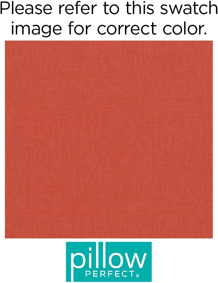 Pillow Perfect Rave Solid Indoor/Outdoor Wicker Patio Sofa/Swing Cushion Tufted, Weather and Fade Resistant, 18" x 56", Orange