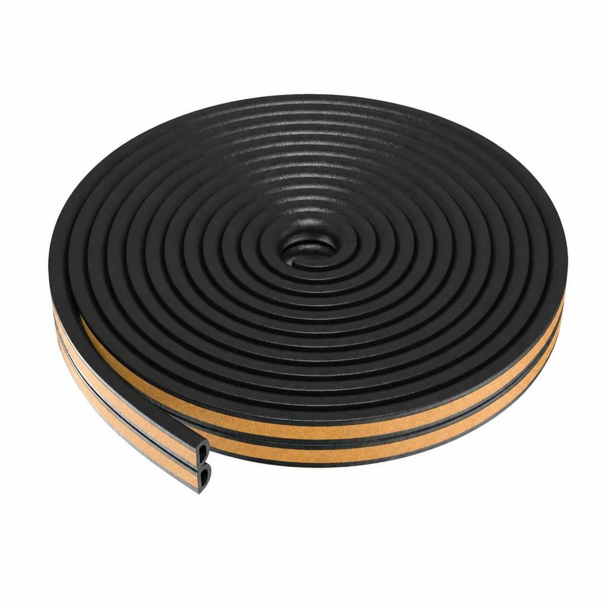 5m/10m Door Seal Strip Self-Adhesive Draft Stopper Tape Window Weather Stripping Insulation Noise Rubber Sealing Strip-D black-5M (16.4ft)