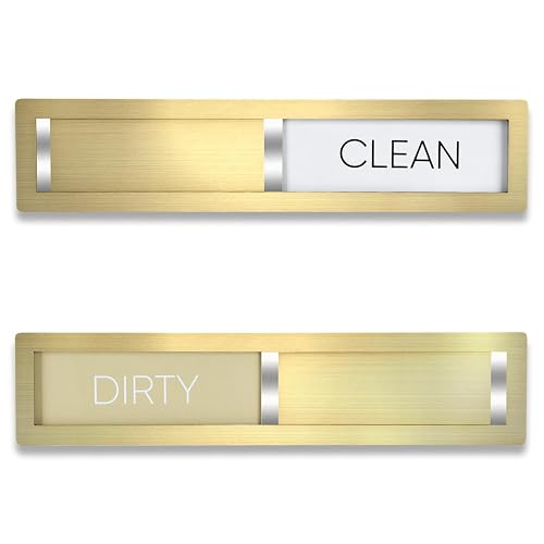 Dishwasher Magnet Clean Dirty Sign,Premium Stainless Steel Grade 304,Matte Finish Clean/Dirty Indicator with Strong Magnet, Home Kitchen Decor & Thoughtful Gift for Friends​(Golden-03)