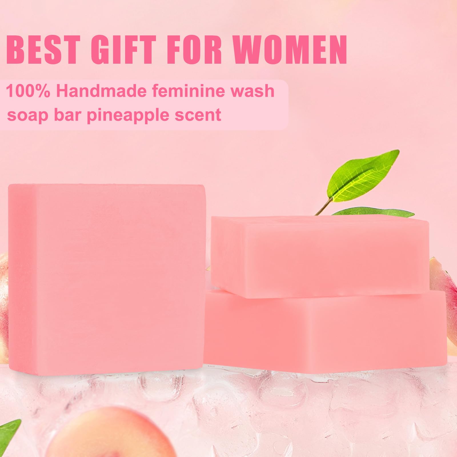 Yoni Soap Bar Yoni wash for Women PH Balance, 3Pack Gentle V Cleansing Intimate Soap Feminine Wash Eliminates Odor Moisturizing, vaginal soap Bath Soap (peach Juice)