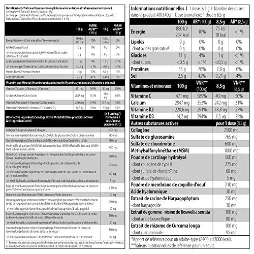 BioTechUSA Arthro Forte Aromatisiertes Getränkepulver mit Kollagen, Glukosamin, Chondroitin und MSM, Vitamin C, Pflanzenextrakten, 340g, Tropische Früchte