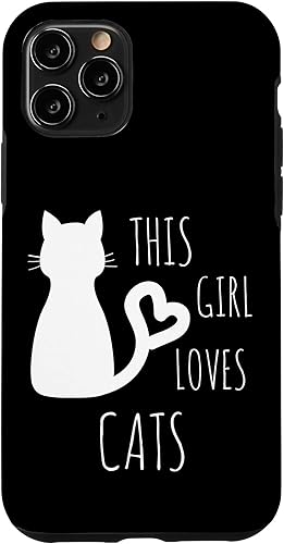 Funda de regalo para iPhone 11 Pro This Girl Loves Cats con forma de corazón