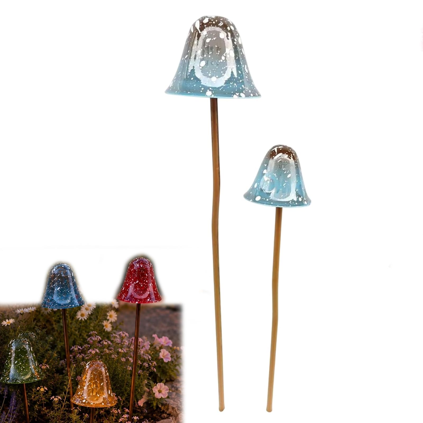 Metal Mushroom Stakes Fairy-Garden Outdoor Decor, Mushroom Statue Art (A#)