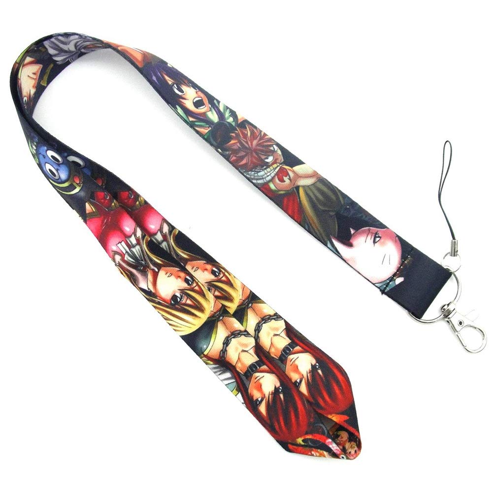 SGOT Evebel JoJo/Tokyo Ghoul/Sailor Moon/Fairy Tail/Naruto Lanyard, Anime Lanyard for ID Card ID/Name Tags/Key/Mobile Phone, Polyester, Fairy Tail 01, 45 cm