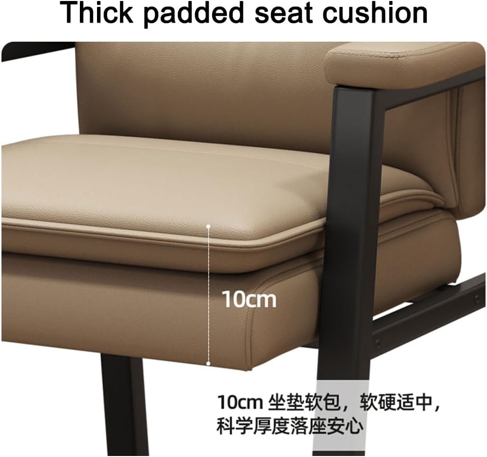 Office Guest Armchair - Metal e Reception Chair, Single Sofa Reading Chair with Comfortable Padded Armrests