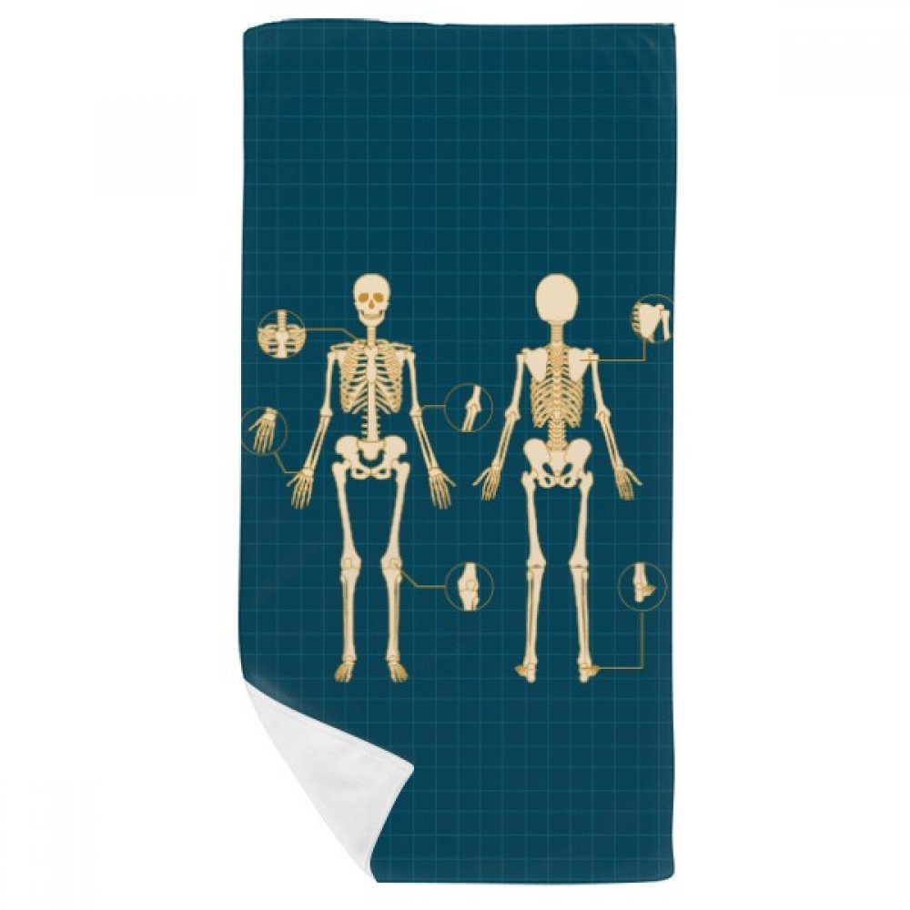 Serviette de bain squelette pour en finir avec le linge de toilette triste 35x70