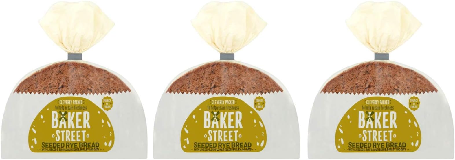 Baker Street Sliced Seeded Rye Bread 500g Pack of 3