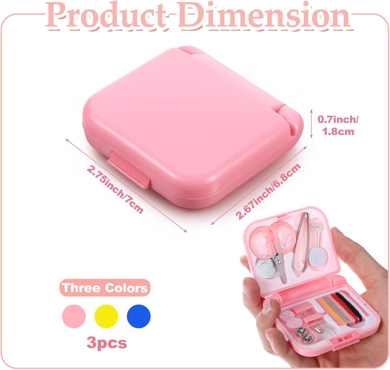 FNANJWQ 3 Pcs Mini Travel Sewing Kit Portable Emergency