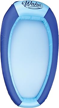 WAHU Hydro Lounger Versatile Pool Lounge Float for Sunbathing, Inflatable Beach and Pool Float Lounger with Inflate/Deflate Valve, Blue/Light Blue