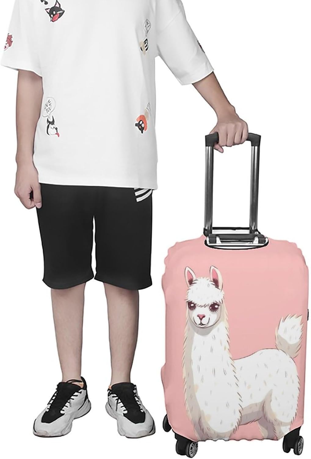 Alpaca LlamaLuggage Covers for Suitcase Elastic Washable Stretch Suitcase Cover Luggage Protector Travel Luggage Case Cover Fit 19-32 Inch Luggage