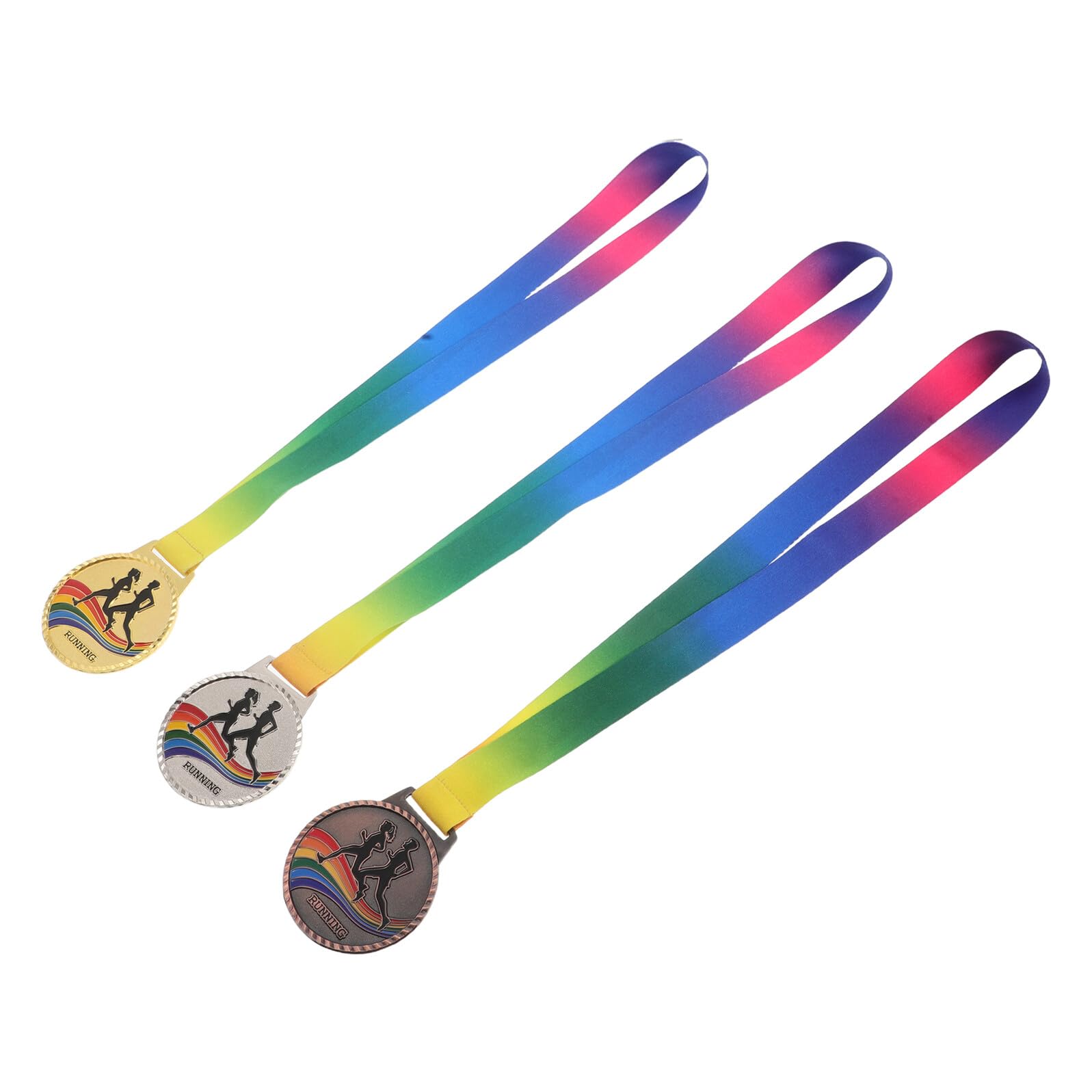 Medallas para maratón de competición juego de 3 piezas de metal con cordones 8
