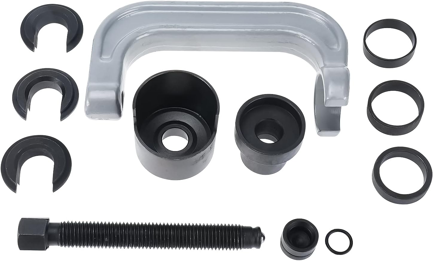 13Pcs Upper Control Arm Bushing Removal Tool Repair Kit Fit for Ford GM Chrysler, Forged C Frame Service Tool Set