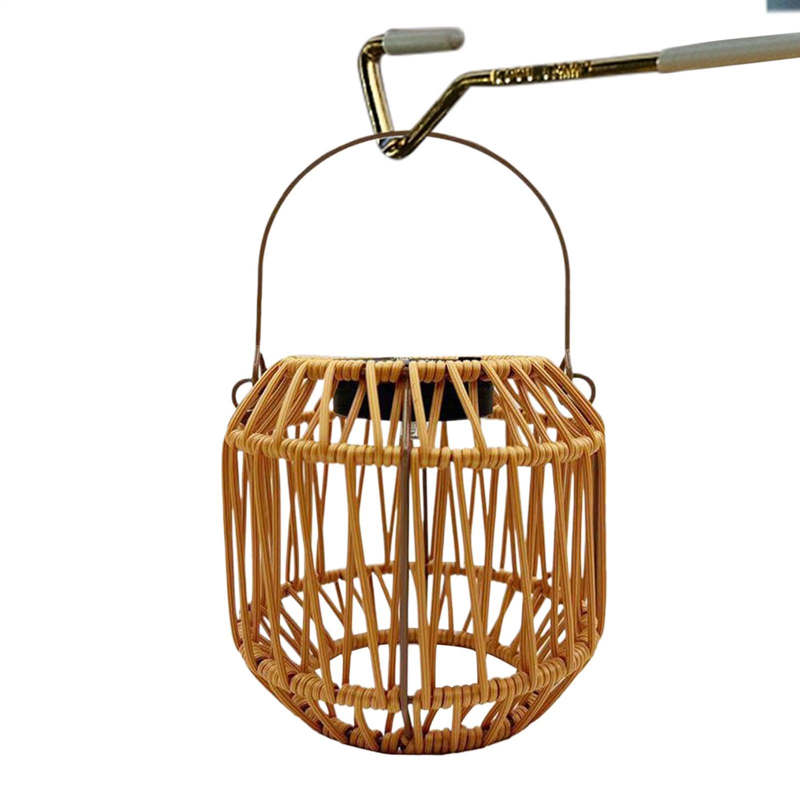 Farol solar decorativo de ratán artificial de alta resistencia e impermeable para patio 8