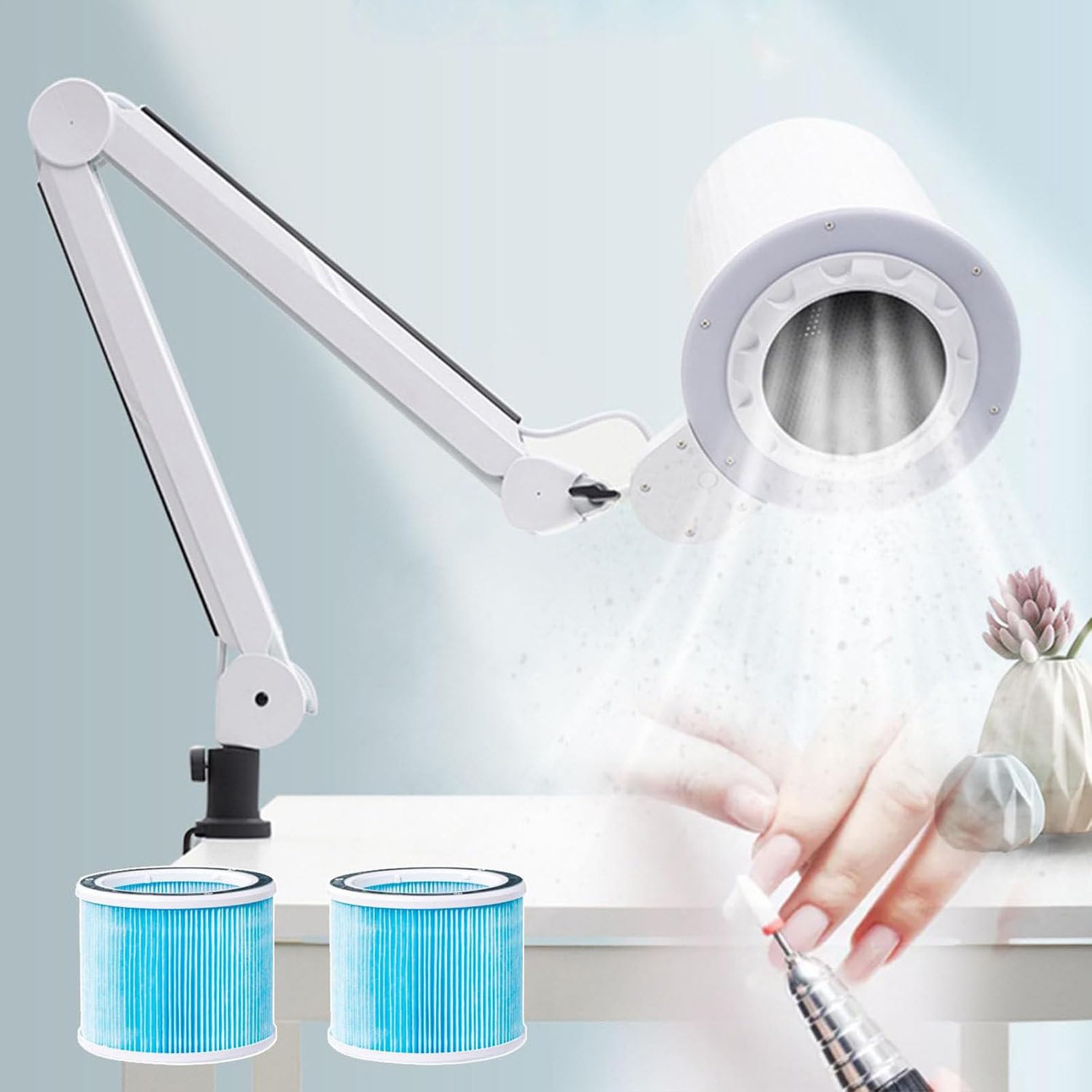 Aspirador de Polvo Profesional para manicura y pedicura con Filtro Reutilizable, silencioso y Apto para Cualquier Tipo de Esmalte.