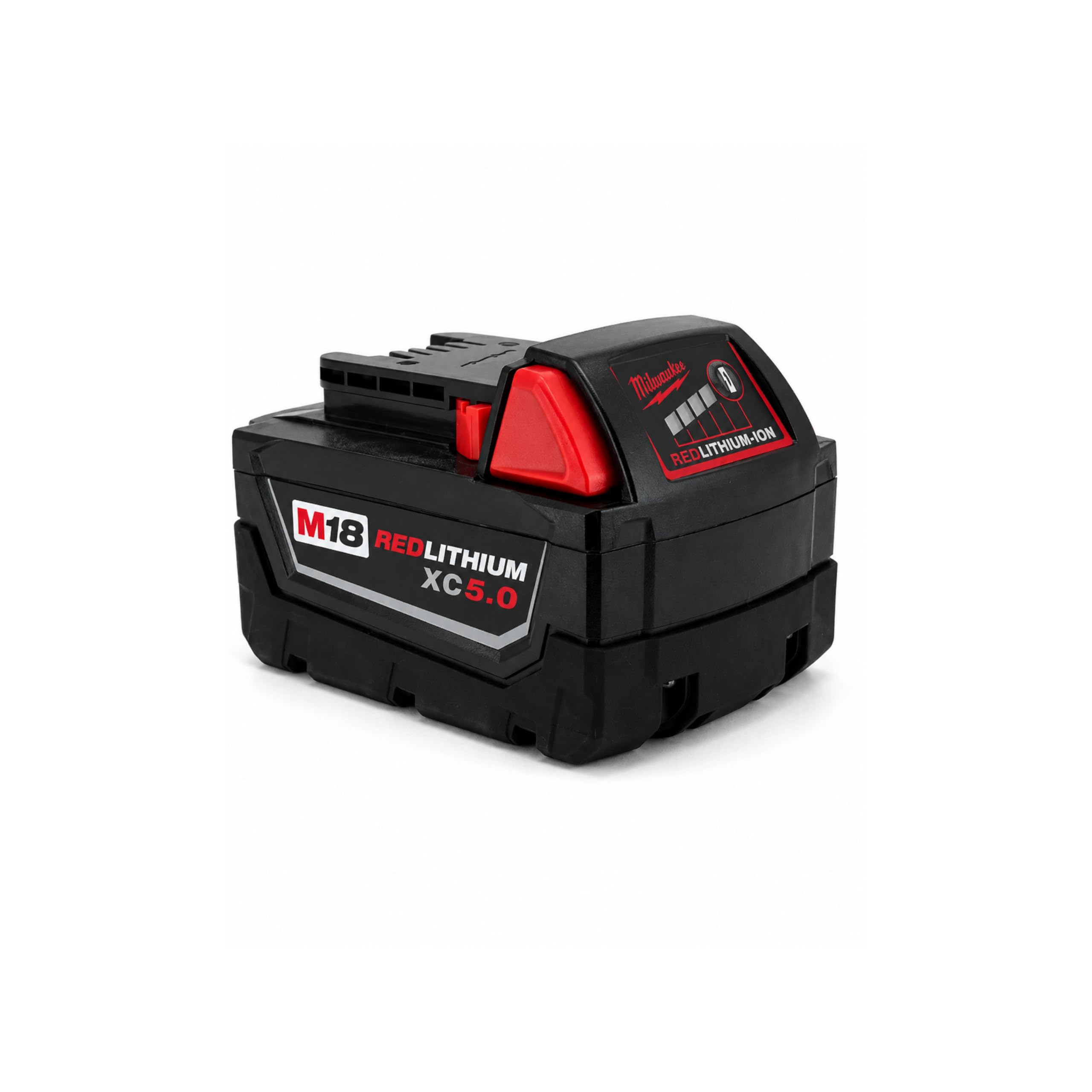 Batterie 18 V 5,0 Ah Compatible avec Milwaukee M18 B5 Red Lithium – Batterie de Remplacement Li-ION 90 Wh avec indicateur LED