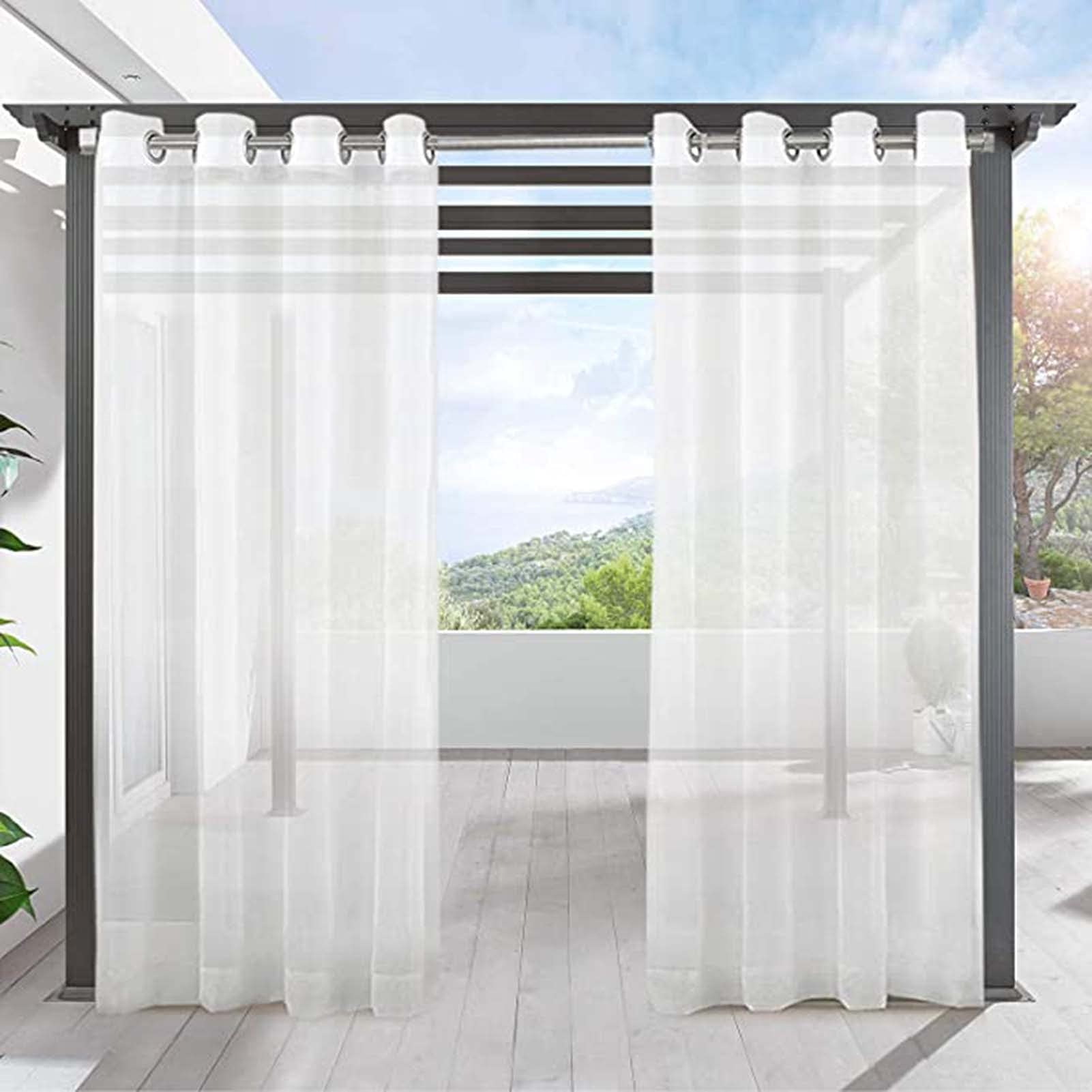 Outdoor Vorhang Mit Ösen – Verdunkelnd, Wasserdicht & Winddicht Für Balkon & Pergola (2x2,7m, Weiß)