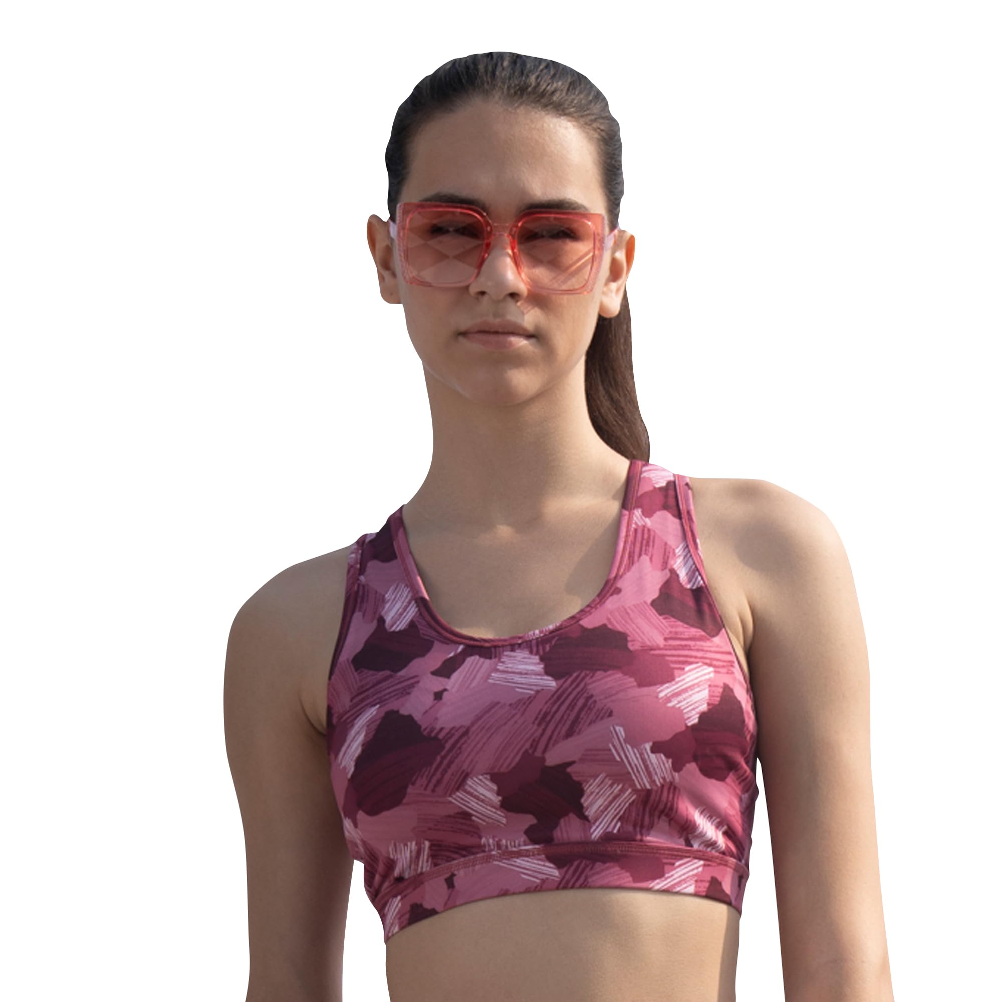 soie Women's Medium Impact Quick Dry Padded Racerback Printed Athleisure Sports Bra-picture-27