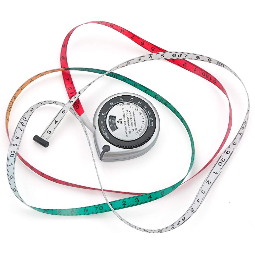 NGCG 150cm/60-inch BMI Measuring Tape with Ergonomic Design Convenient Body Mass Measuring Tape Measure Push-Button Retract Measuring Tape