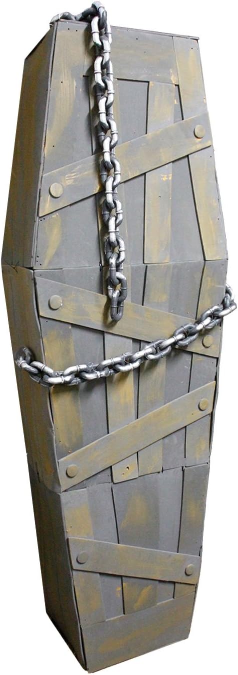Halloween Haunters 5' 4" Life Sized Animated Shaking Coffin Prop Decoration - Speaking Grave Corpse, Death, Skeleton, Haunted House - Battery Operated