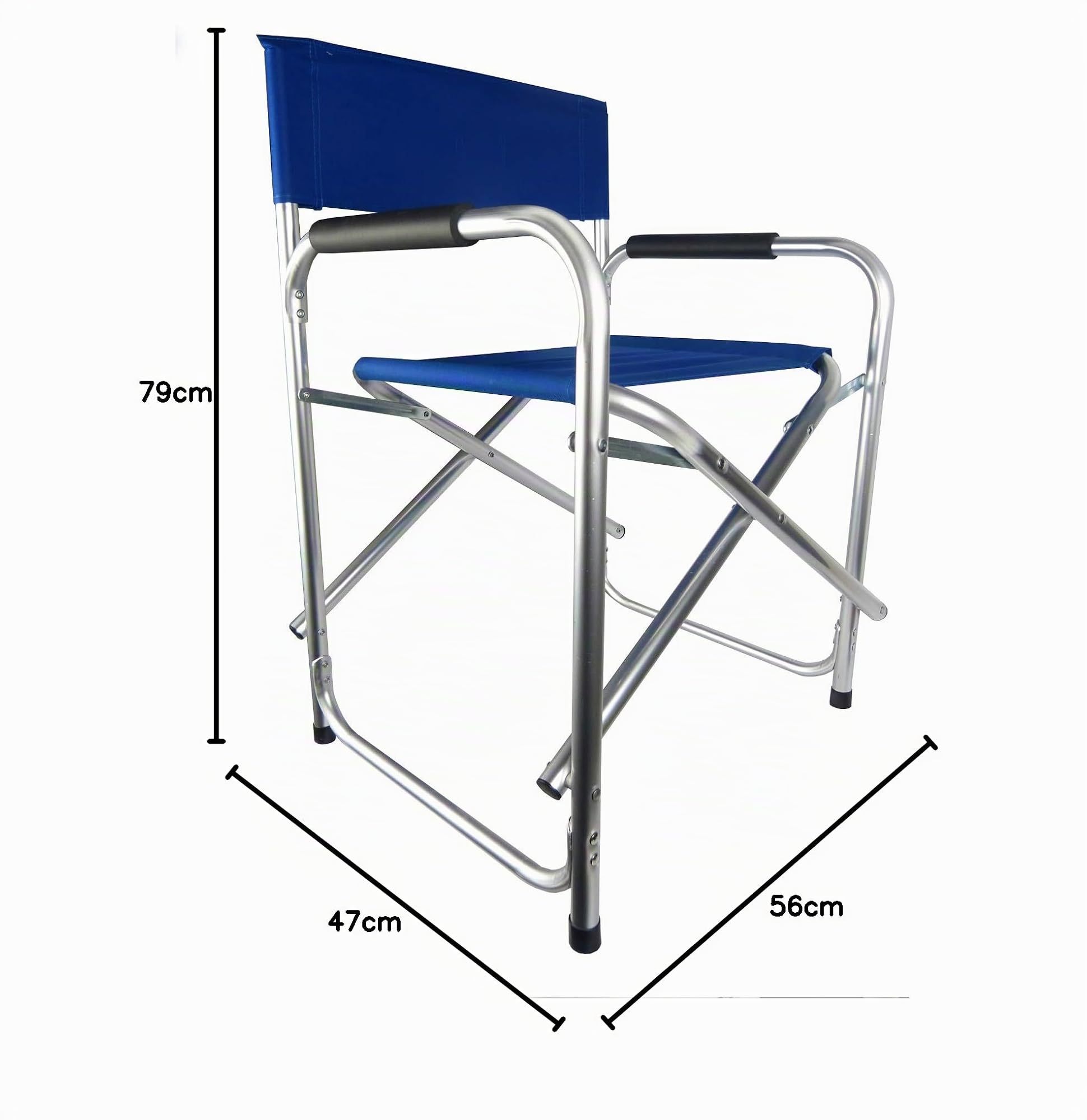 Hyfive Pack de 2 Directeurs d'aluminium Bleu Chaise Pliante avec Jardin Pêche Camping d'armes