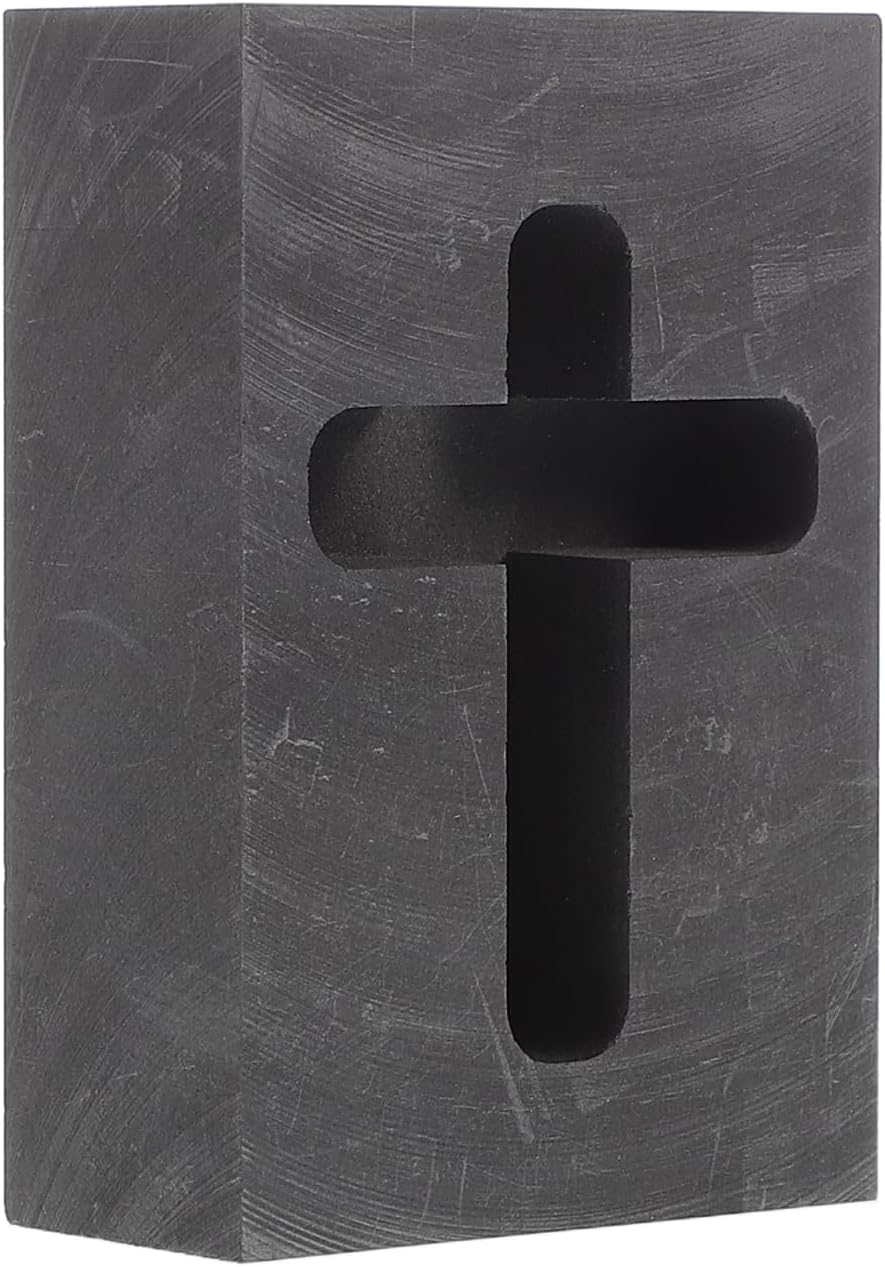 Cross Graphite Mold for Jewelry Casting Precise Ingot Mold for Melting Gold Silver Copper High Temperature Resistant Crucible for Smelting and Jewelry Making