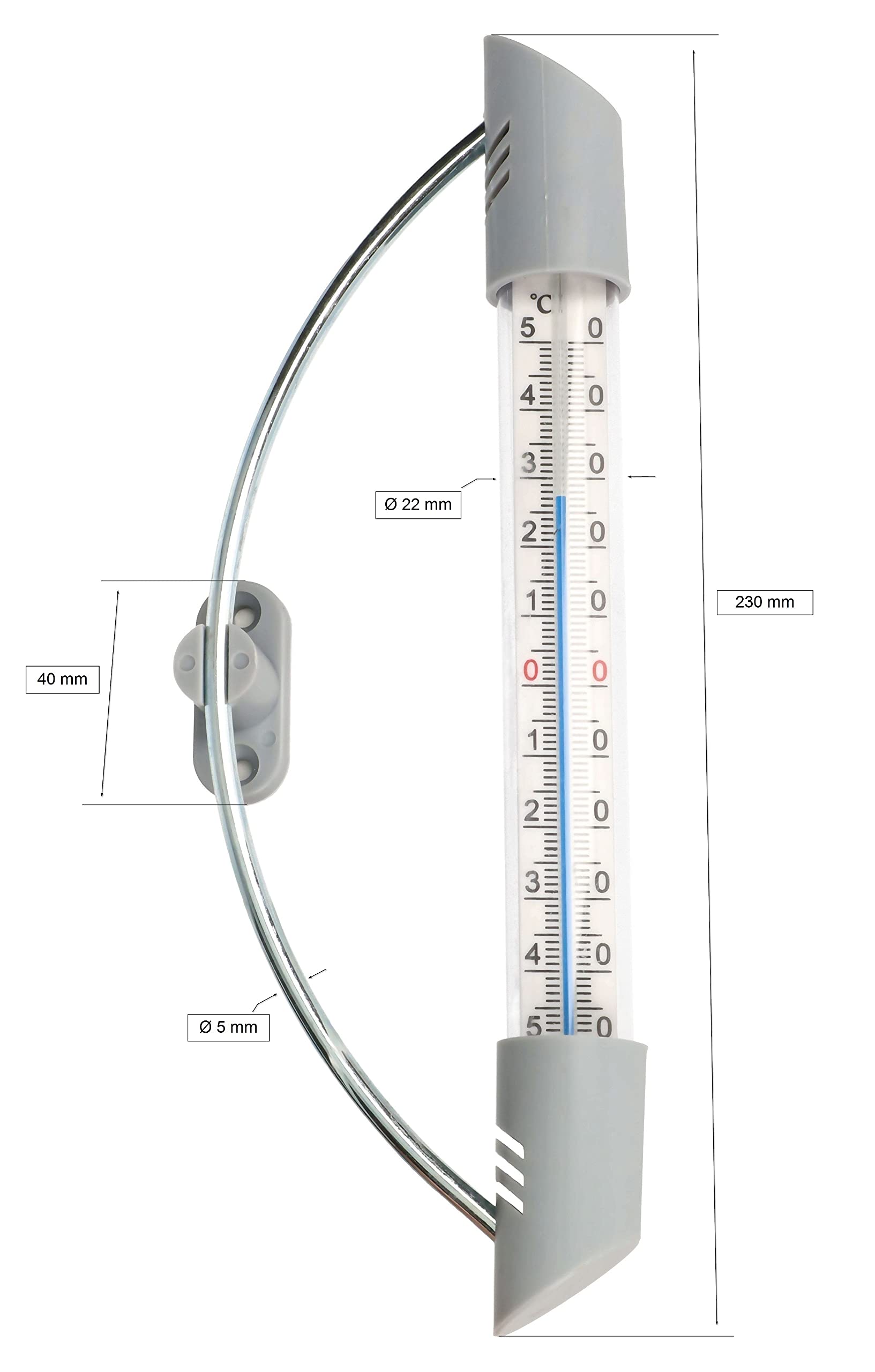 Termometro Da Esterno In Metallo 25 Cm - Scala Doppia °C/°F, Senza Batterie, Per Giardino E Finestra - 3