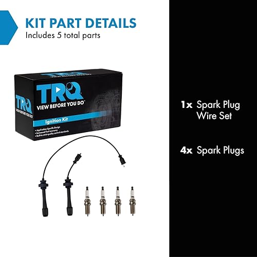 Miniatura 204 de TRQ Kit de bujías de 5 piezas de bujías de iridio compatibles con Chevrolet Aveo 2004-2008 Aveo5 2004-2008